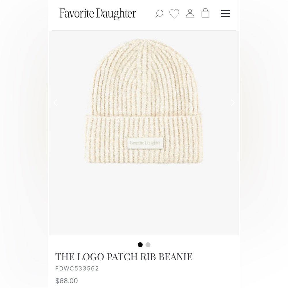FAVORITE DAUGHTER | The Logo Patch Rib Beanie - Ivory